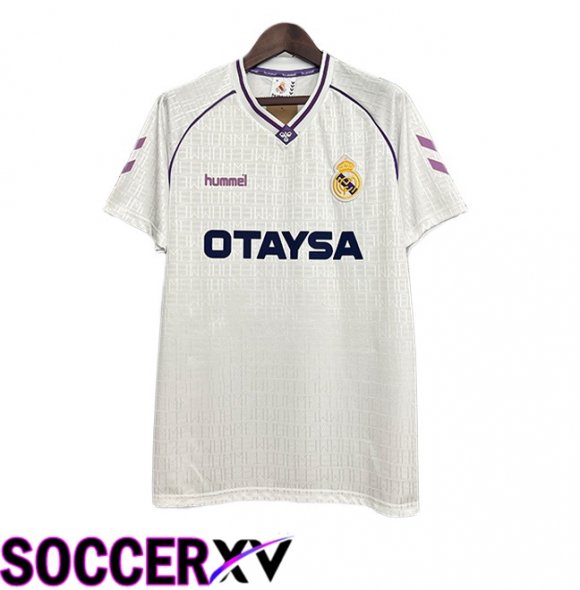 Real Madrid Retro Home Soccer Jersey White 1990-1992