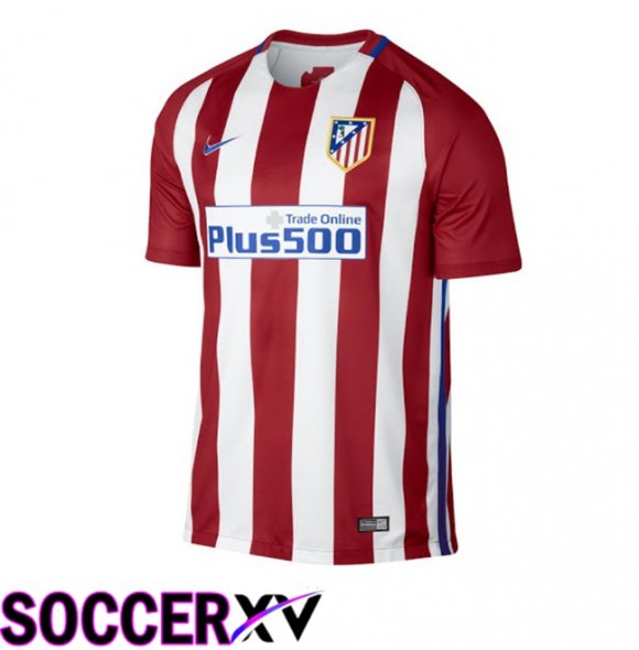 Atletico Madrid Retro Home Soccer Jersey Red 2016-2017