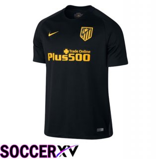 Atletico Madrid Retro Away Soccer Jersey Black 2016-2017