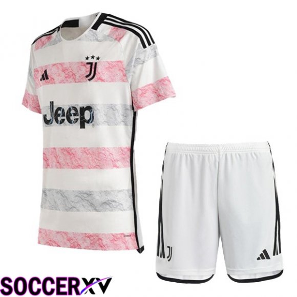 Juventus Kids Soccer Jersey Away White 2023/2024