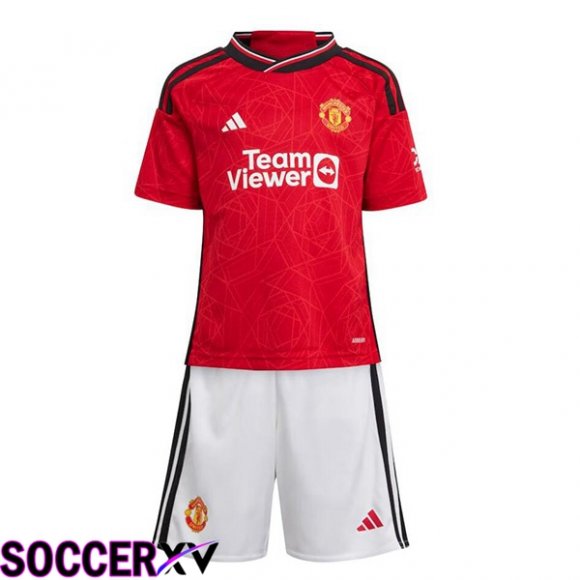 Manchester United Kids Soccer Jersey Home Red 2023/2024