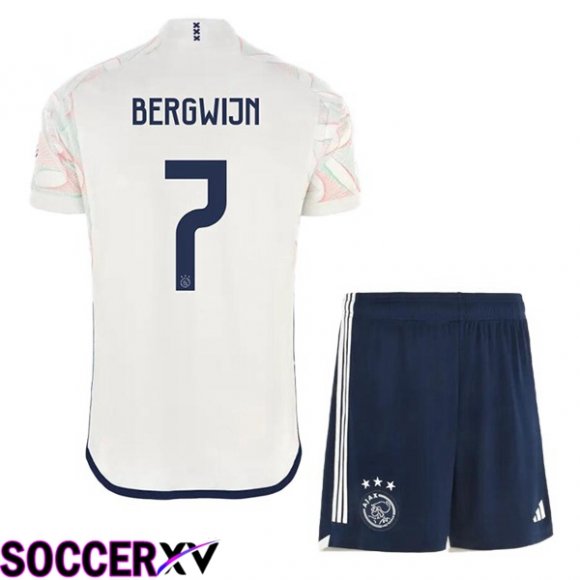 AFC Ajax (Bergwijn 7) Kids Soccer Jersey Away White 2023/2024