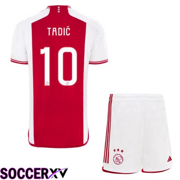 AFC Ajax (Tadić 10) Kids Soccer Jersey Home Red White 2023/2024