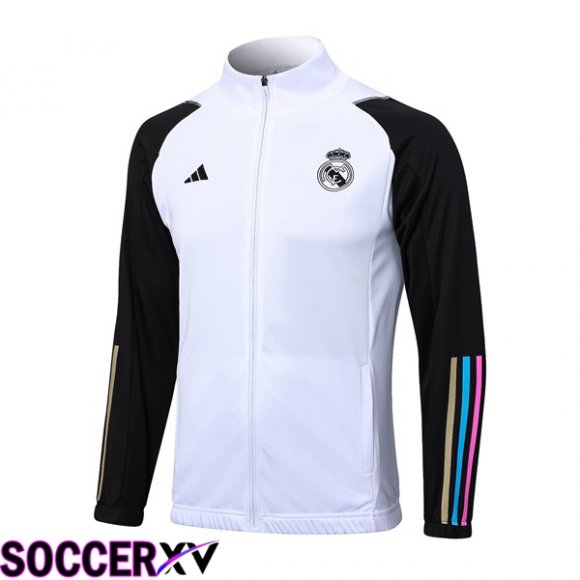 Real Madrid Training Jacket White Black 2023/2024