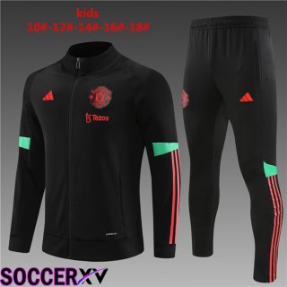 Manchester United Kids Training Jacket Suit Black 2023/2024