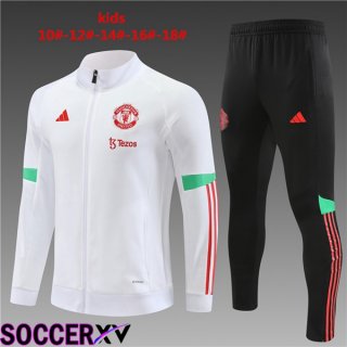 Manchester United Kids Training Jacket Suit White 2023/2024