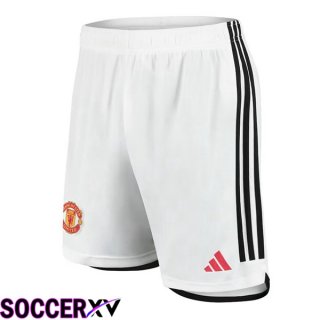 Manchester United Soccer Shorts Home White 2023/2024