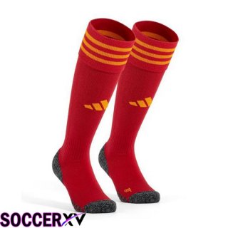 AS Roma Soccer Socks Home Red 2023/2024