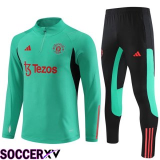 Manchester United Training Tracksuit Suit Green 2023/2024