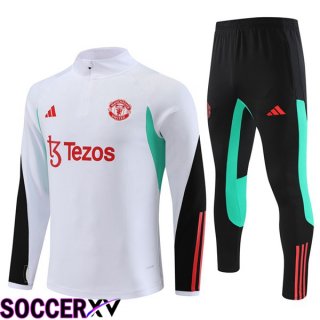 Manchester United Training Tracksuit Suit White 2023/2024