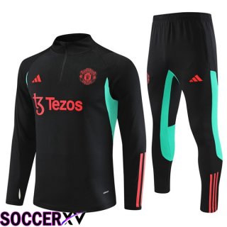 Manchester United Training Tracksuit Suit Black 2023/2024