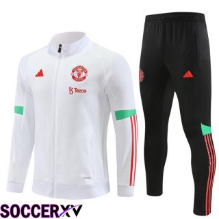 Manchester United Training Jacket Suit White 2023/2024