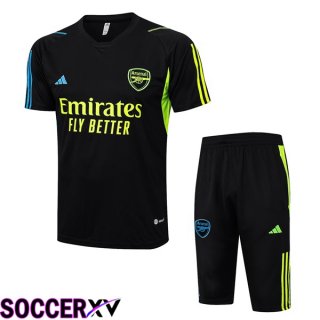 Arsenal Training T Shirt + Shorts Black 2023/2024