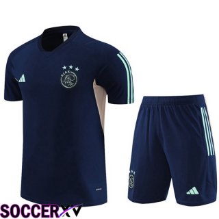 AFC Ajax Training T Shirt + Shorts Royal Bluee 2023/2024