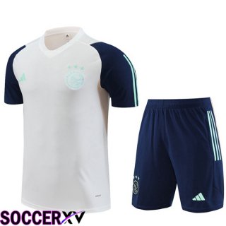 AFC Ajax Training T Shirt + Shorts White 2023/2024