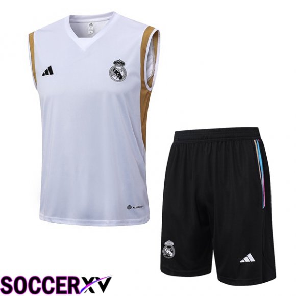 Real Madrid Soccer Vest + Shorts White 2023/2024