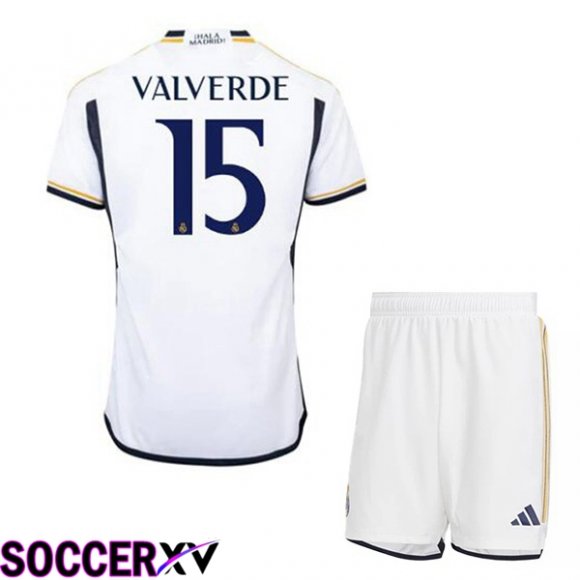 Real Madrid (ValGreen 15) Kids Soccer Jersey Home White 2023/2024