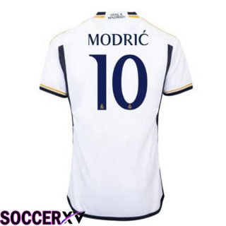 Real Madrid (Modrić 10) Soccer Jersey Home White 2023/2024