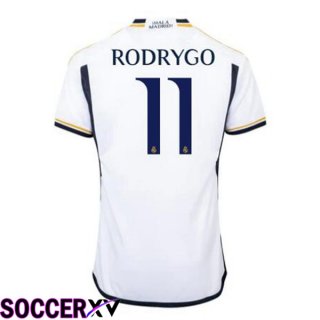 Real Madrid (Rodrygo 11) Soccer Jersey Home White 2023/2024