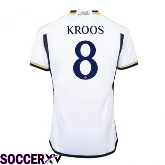 Real Madrid (Kroos 8) Soccer Jersey Home White 2023/2024