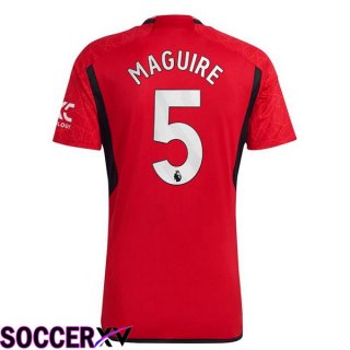 Manchester United (Maguire 5) Soccer Jersey Home Red 2023/2024