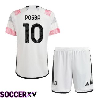 Juventus (POGBA 10) Kids Soccer Jersey Away White 2023/2024