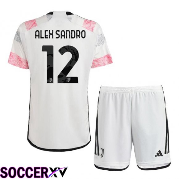 Juventus (ALEX SANDRO 12) Kids Soccer Jersey Away White 2023/2024