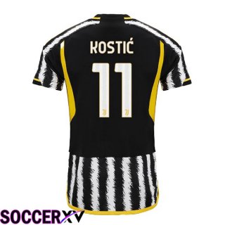 Juventus (KOSTIĆ 11) Soccer Jersey Home Black White 2023/2024