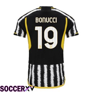 Juventus (BONUCCI 19) Soccer Jersey Home Black White 2023/2024