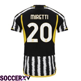 Juventus (MIRETTI 20) Soccer Jersey Home Black White 2023/2024