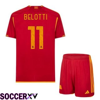 AS Roma (BELOTTI 11) Kids Soccer Jersey Home Red 2023/2024