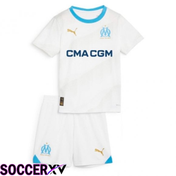 Marseille OM Kids Soccer Jersey Home White 2023/2024