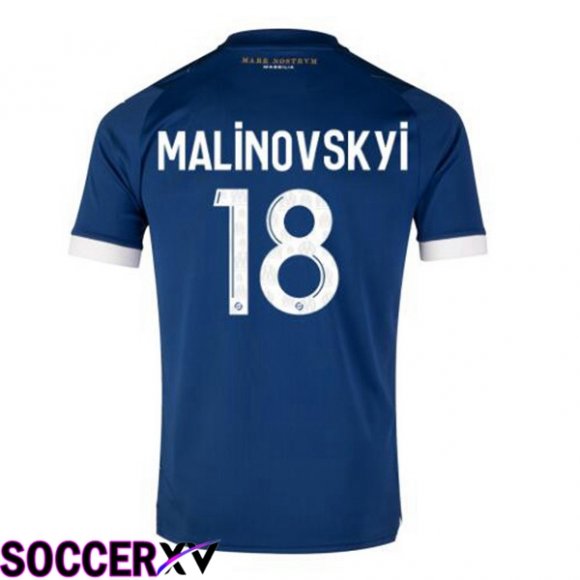 Marseille OM (MALINOVSKYI 18) Soccer Jersey Away Blue 2023/2024