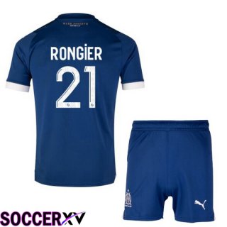 Marseille OM (RONGIER 21) Kids Soccer Jersey Away Blue 2023/2024