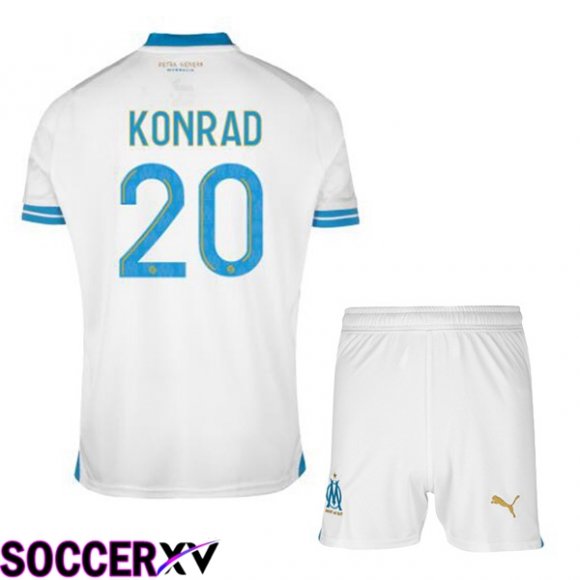 Marseille OM (KONRAD 20) Kids Soccer Jersey Home White 2023/2024