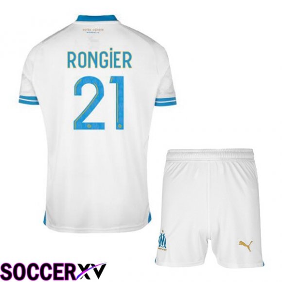 Marseille OM (RONGIER 21) Kids Soccer Jersey Home White 2023/2024