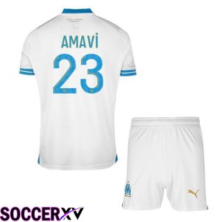 Marseille OM (AMAVI 23) Kids Soccer Jersey Home White 2023/2024