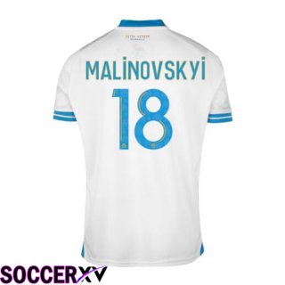 Marseille OM (MALINOVSKYI 18) Soccer Jersey Home White 2023/2024