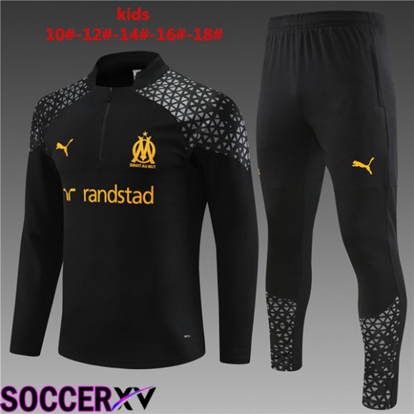 Marseille OM Kids Training Tracksuit Suit Black 2023/2024