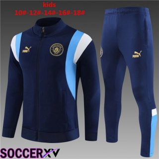 Manchester City Kids Training Jacket Suit Royal Bluee 2023/2024