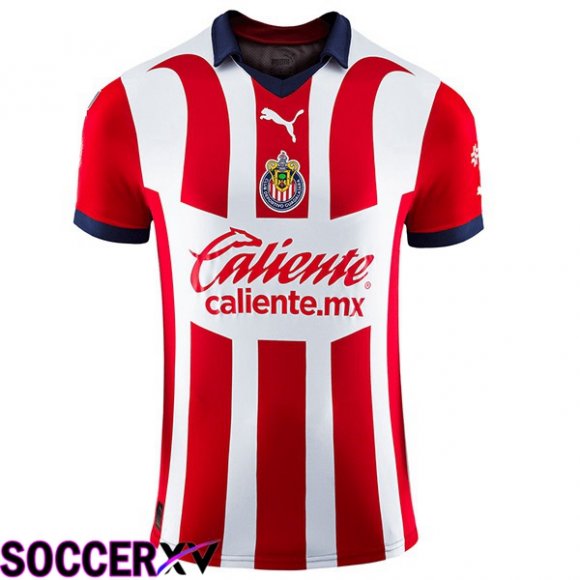 CD Guadalajara Soccer Jersey Home Red White 2023/2024