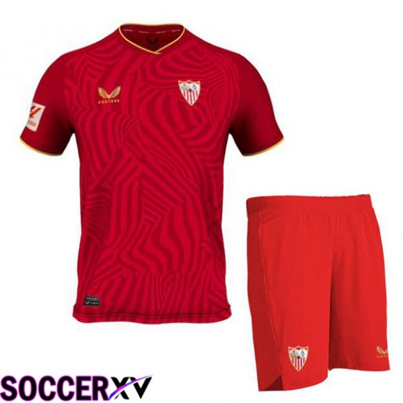 Sevilla FC Kids Soccer Jersey Away Red 2023/2024