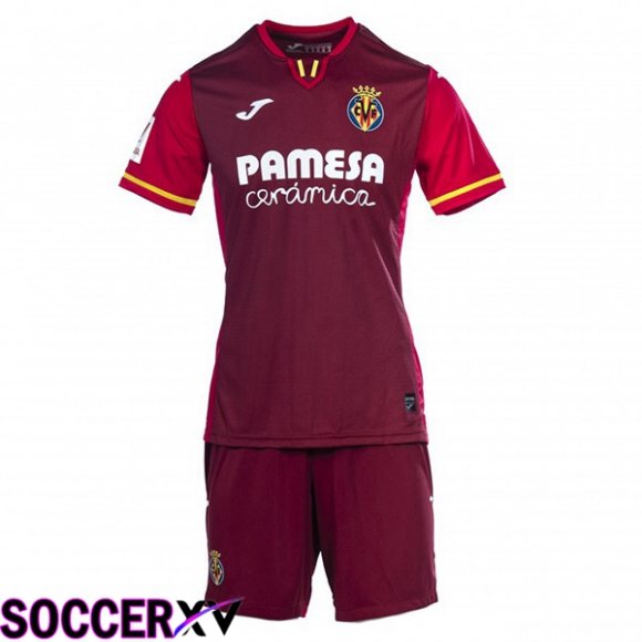 Villarreal Kids Soccer Jersey Away Red 2023/2024