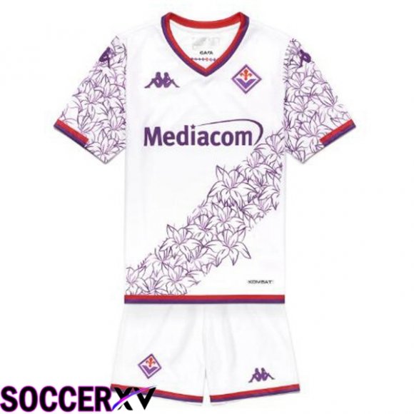 ACF Fiorentina Kids Soccer Jersey Home White 2023/2024