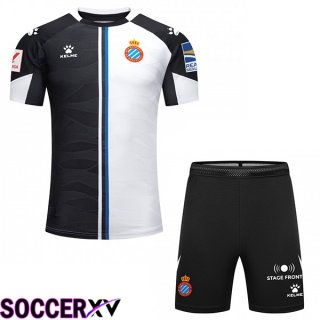 RCD Espanyol Kids Soccer Jersey Third Black White 2023/2024