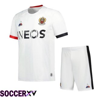 OGC Nice Kids Soccer Jersey Away White 2023/2024