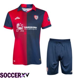 Cagliari Calcio Kids Soccer Jersey Home Red Blue 2023/2024