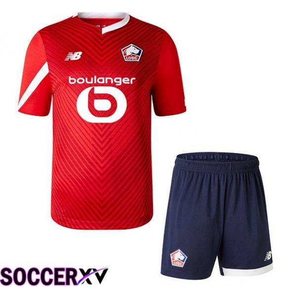 Lille OSC Kids Soccer Jersey Home Red 2023/2024