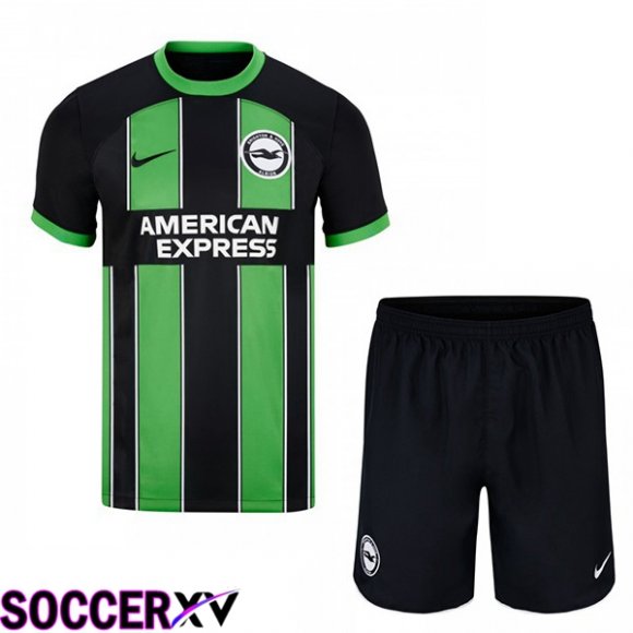 FC Brighton Kids Soccer Jersey Away Green Black 2023/2024