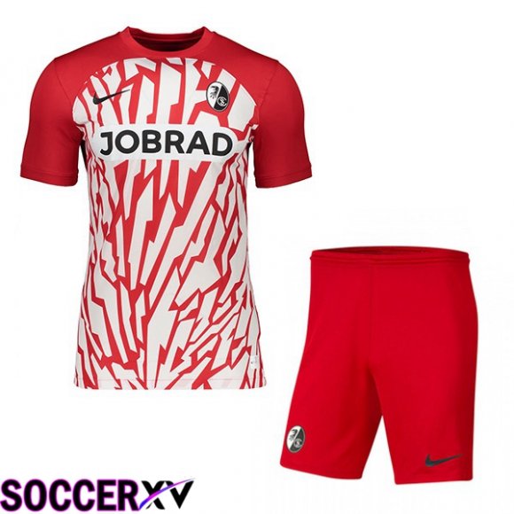 SC Fribourg Kids Soccer Jersey Home Red 2023/2024